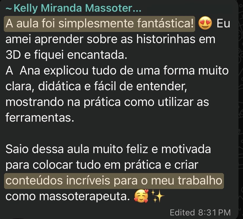 Depoimento de aluna